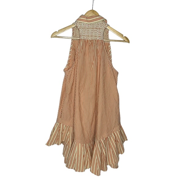 NWOT Free People Be Real Striped Button front Ruffle Mini Dress xs - Picture 6 of 16